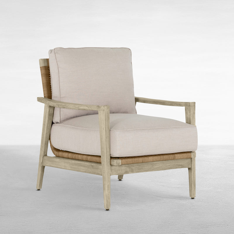 Pointe Resin Wicker Teak Outdoor Lounge Chair