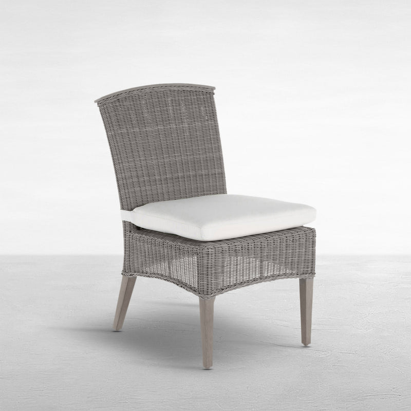 QS Astoria Side Chair, Oyster with Linen Dove Cushions