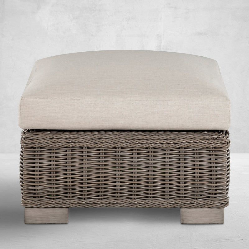 Rustic N-Dura Resin Wicker Outdoor Woven Ottoman