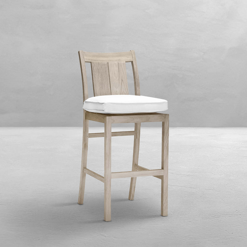 Croquet Teak Outdoor Transitional Counter Stool