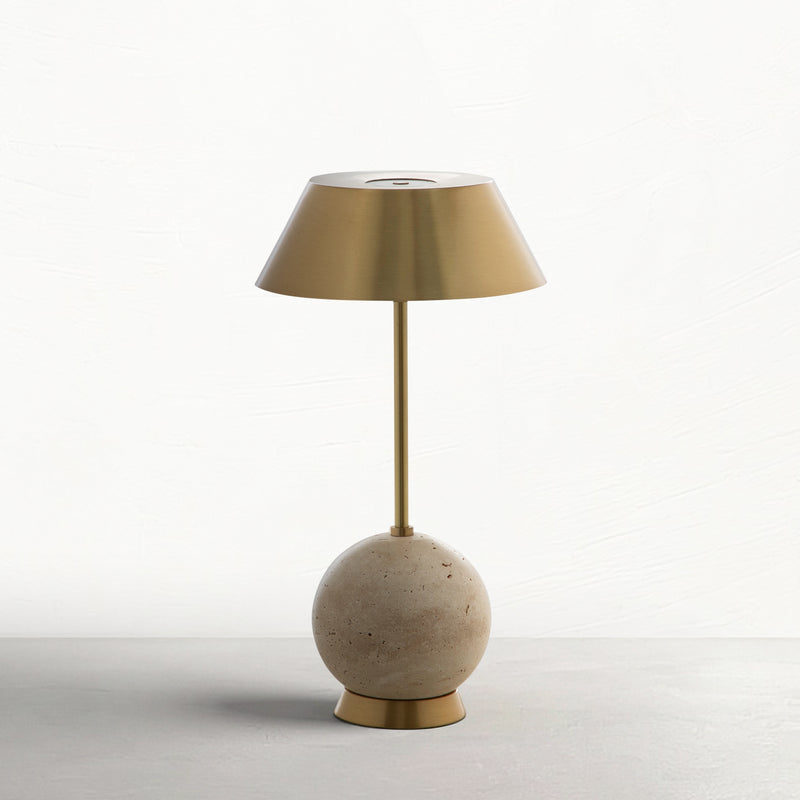 Firefly Table Lamp - Brass|Travertine/Beige