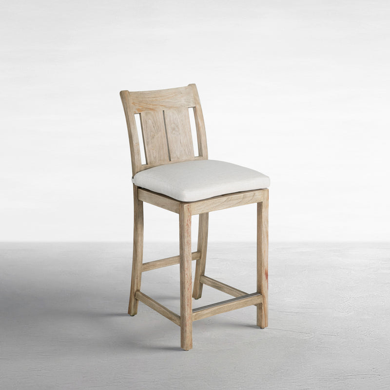 Croquet Teak Outdoor Bar Stool