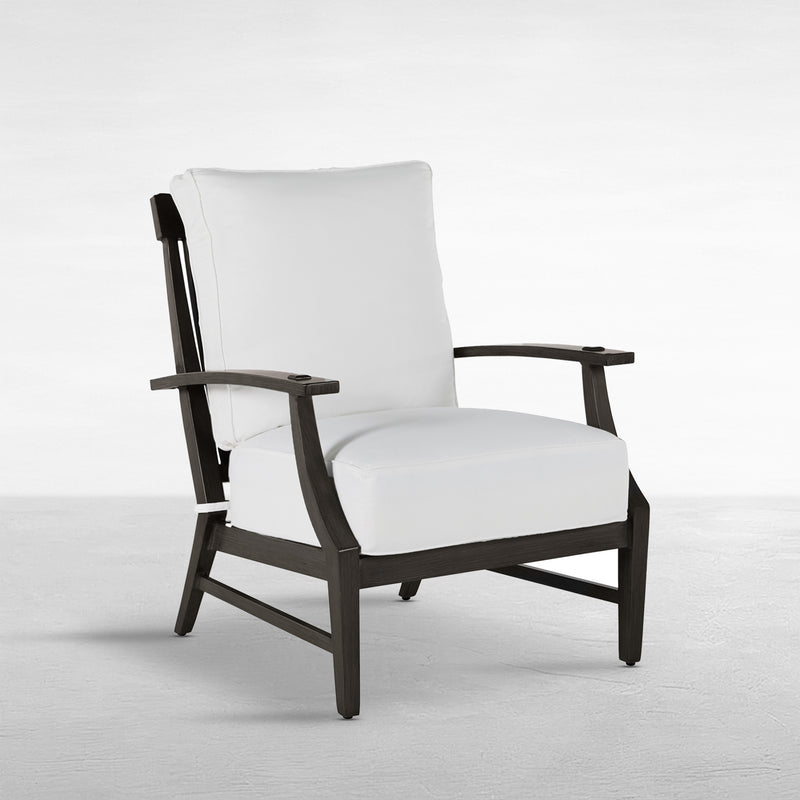 QS Croquet Aluminum Lounge, Slate Gray with Linen Dove Cushions