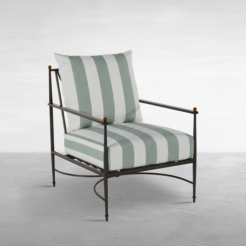 QS Roma Lounge Chair, Slt Gray/Cabana Stripe Mist