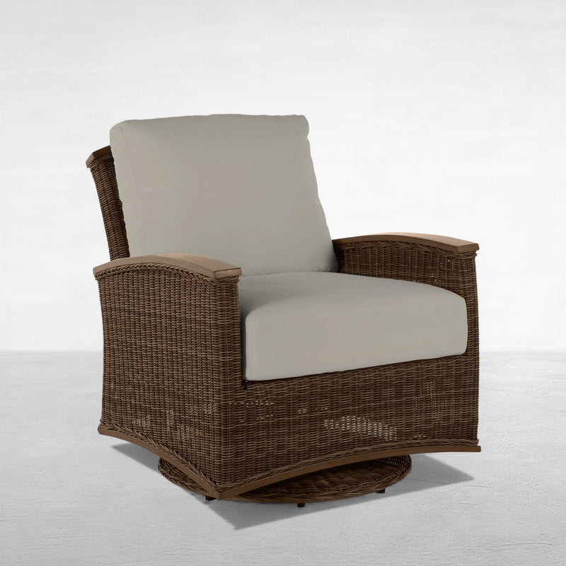 QS Astoria Swivel Glider, Raffia-Linen Dove