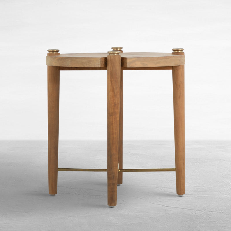 QS Pacifica End Table, Natural Teak
