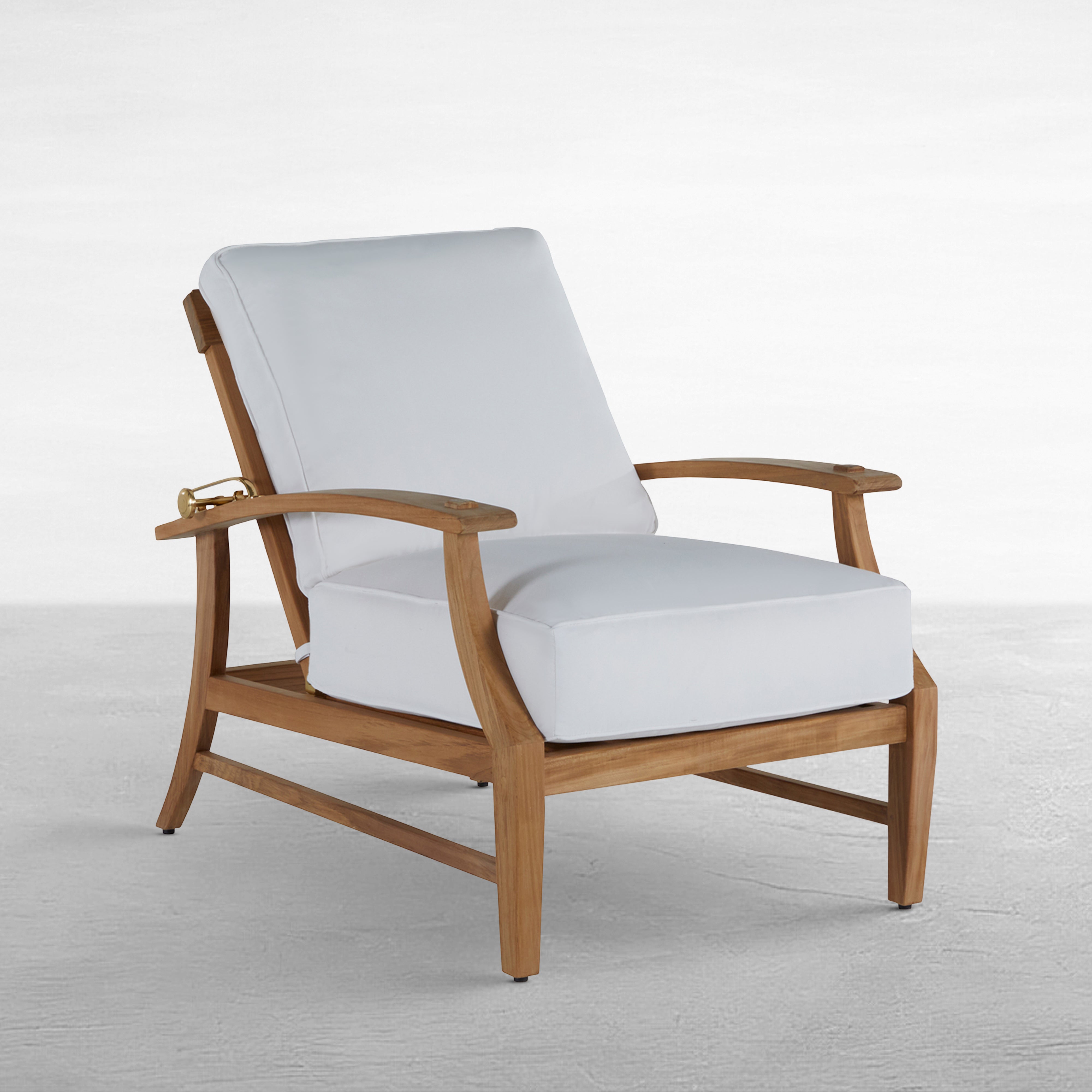 Gabriella White Croquet Teak Recliner - Thumbnail 2
