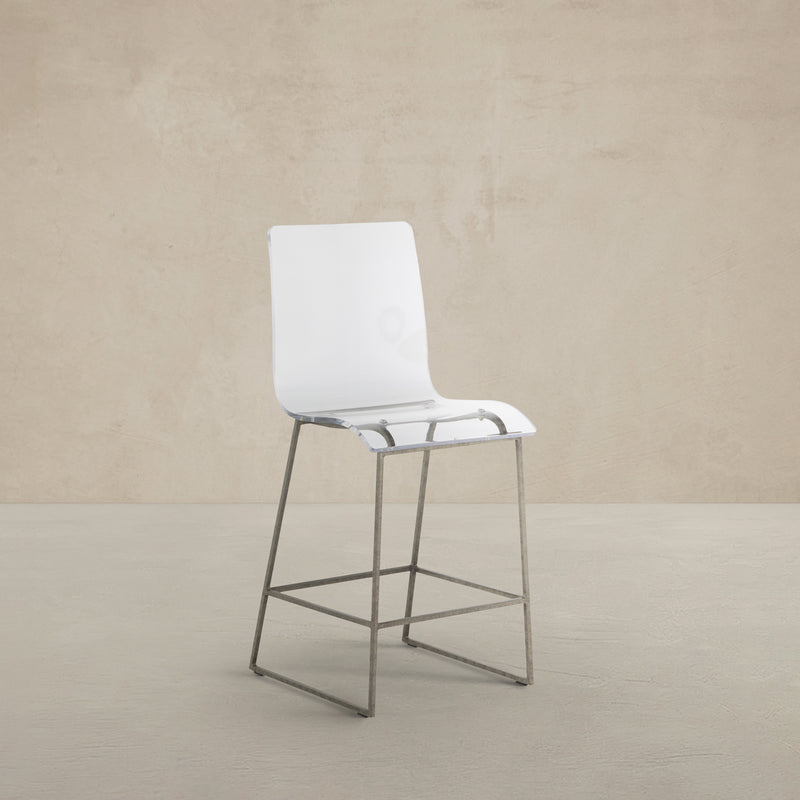 King 24.75" Counter Height Stool - Silver