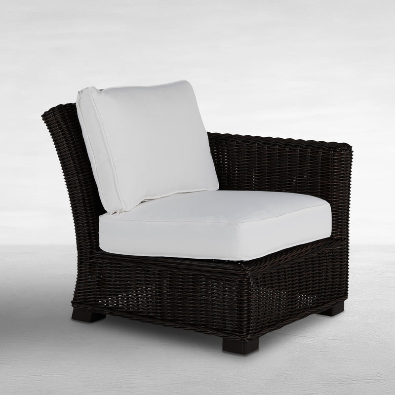 Rustic Resin Wicker Outdoor RAF Sectional Sofa