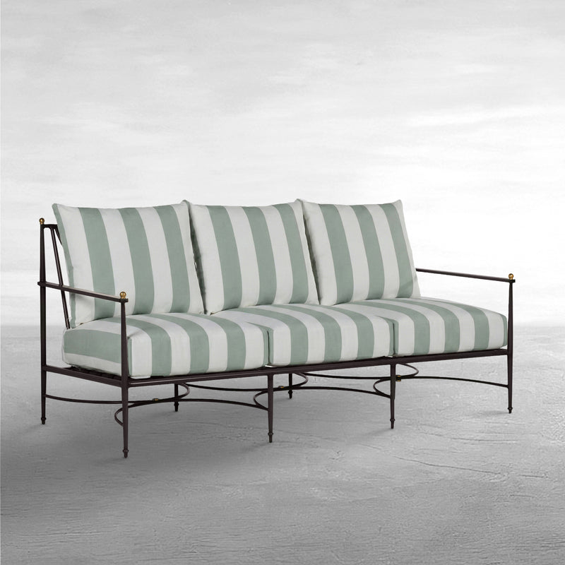 QS Roma Sofa, Slate Gray/Cabana Stripe Mist