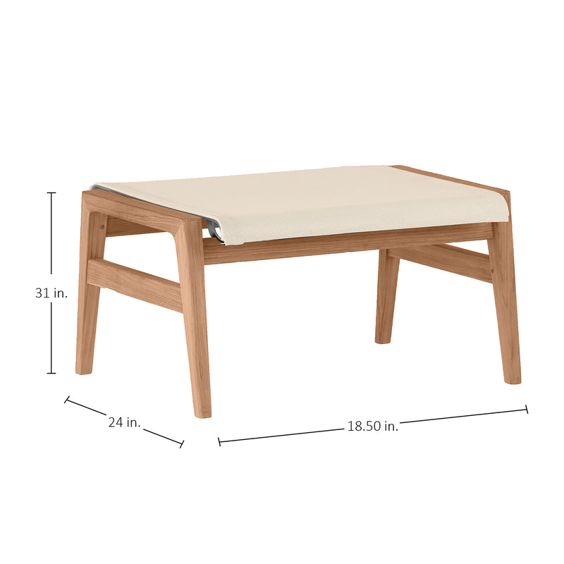 Coast Teak Outdoor Woven Ottoman