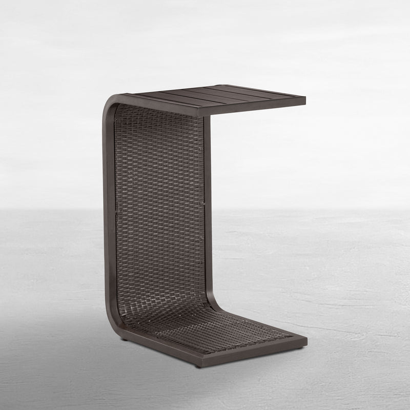 Woven Wicker 14.5" Square Outdoor C Table