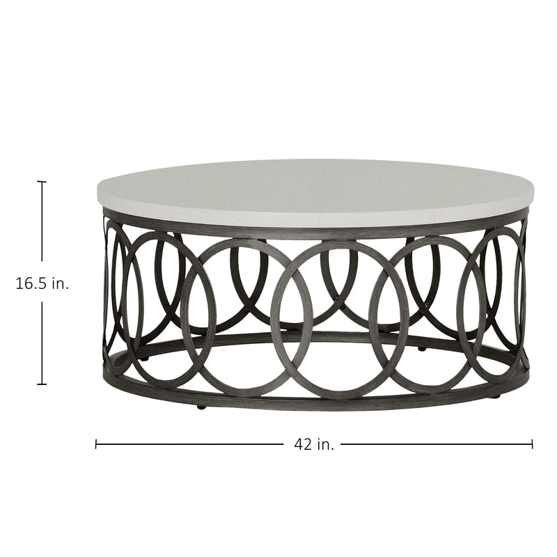 Ella Aluminum 42" Round Outdoor Coffee Table