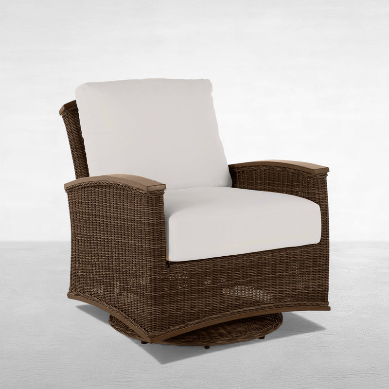 QS Astoria Swivel Glider, Raffia-Bali Pearl
