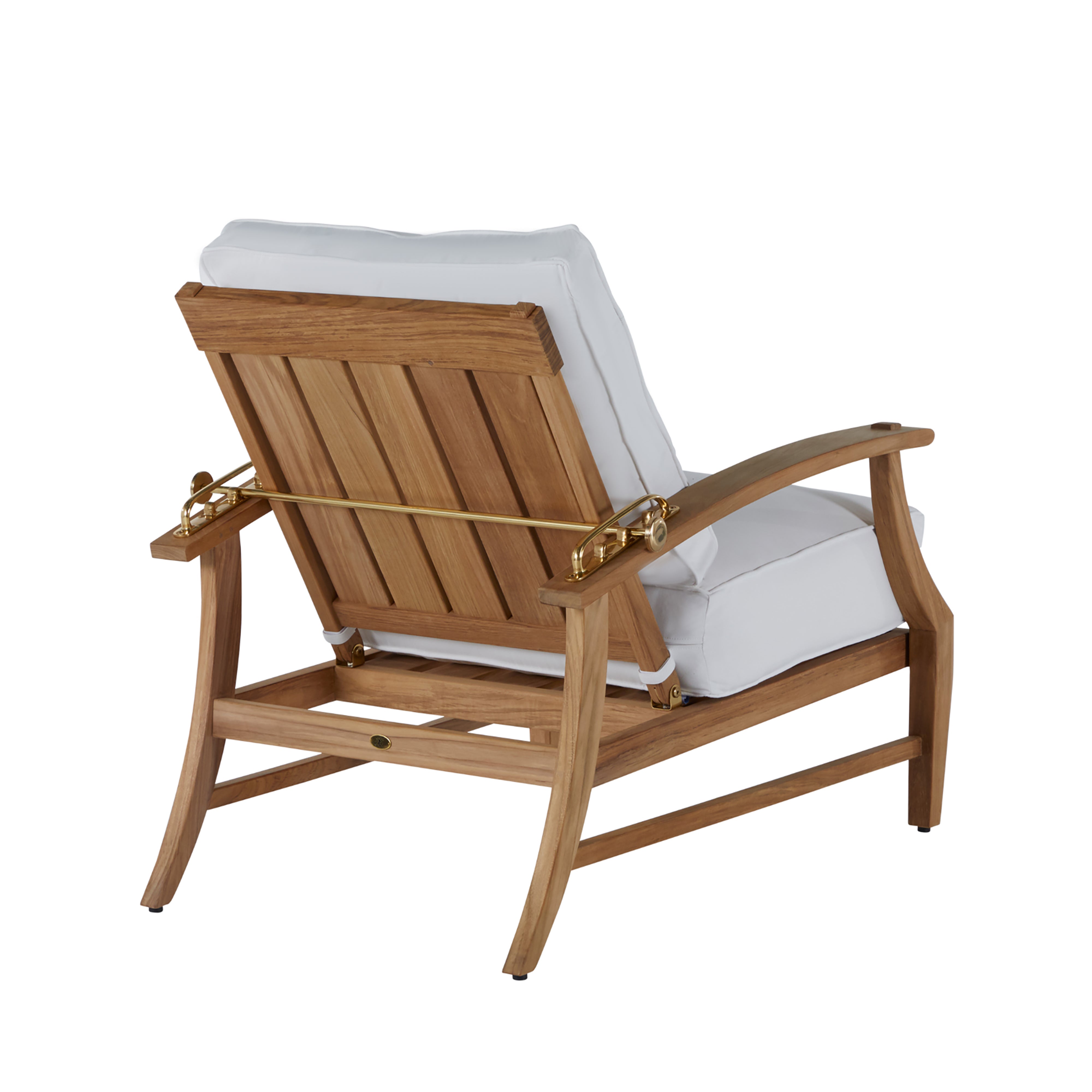Gabriella White Croquet Teak Recliner - Thumbnail 3