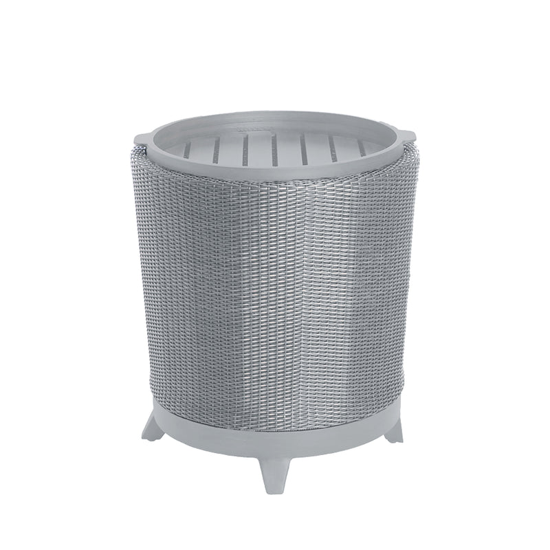 Halo Wicker 22" Round Outdoor Pedestal End Table