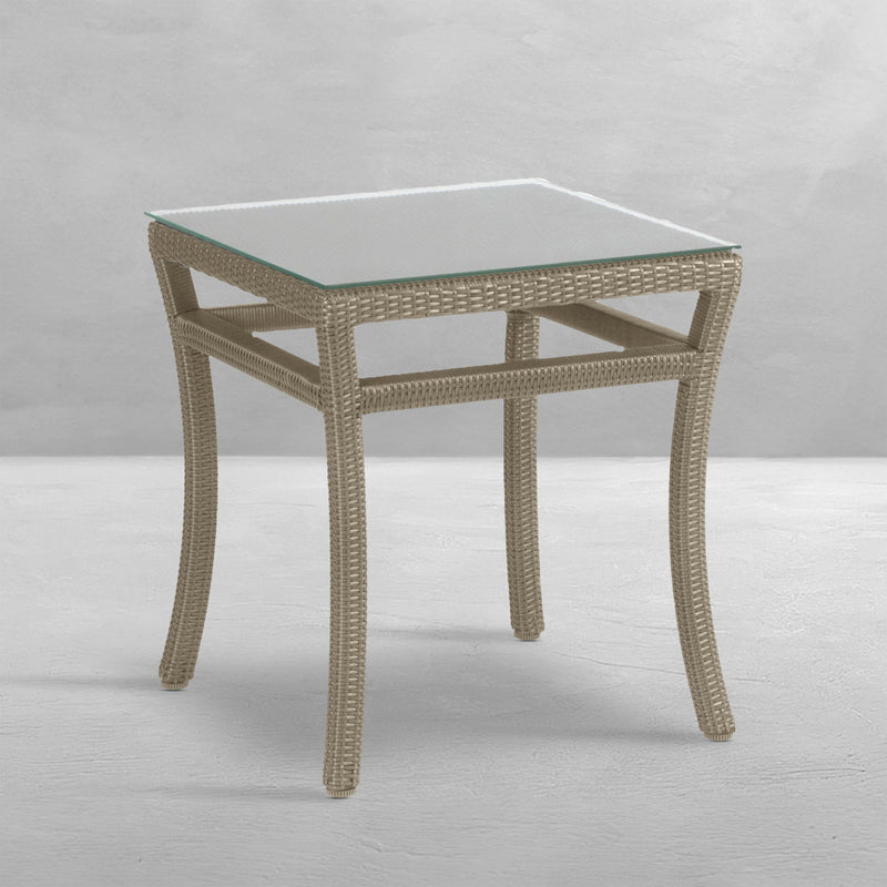 Club Woven Wicker 20" Square Outdoor End Table