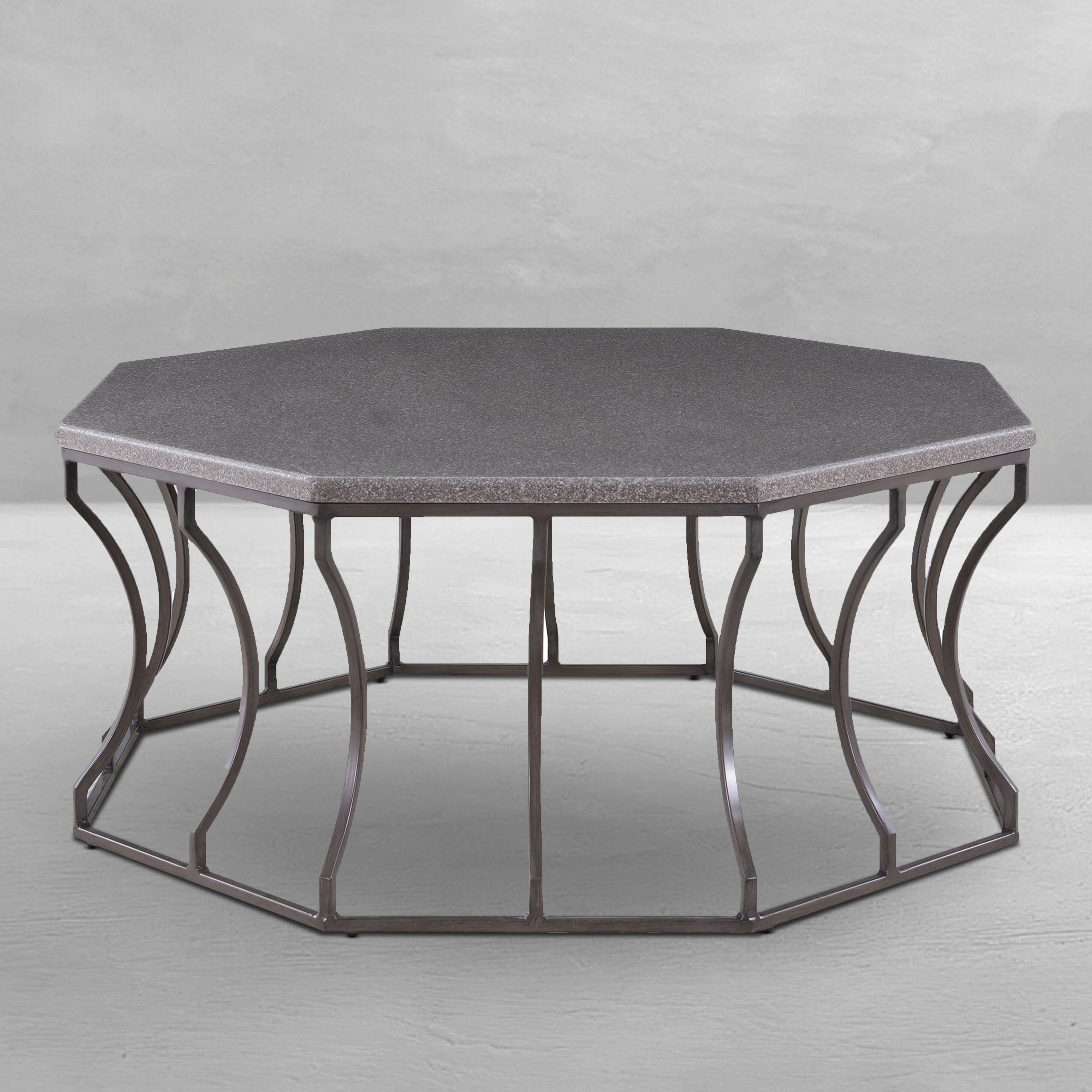 Audrey Wrought Iron Octagonal Outdoor Coffee Table