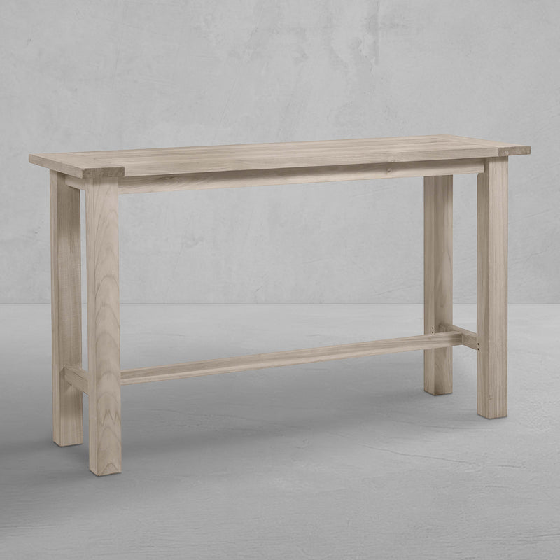 Croquet Teak 71" x 24" Rectangle Outdoor Bar Table