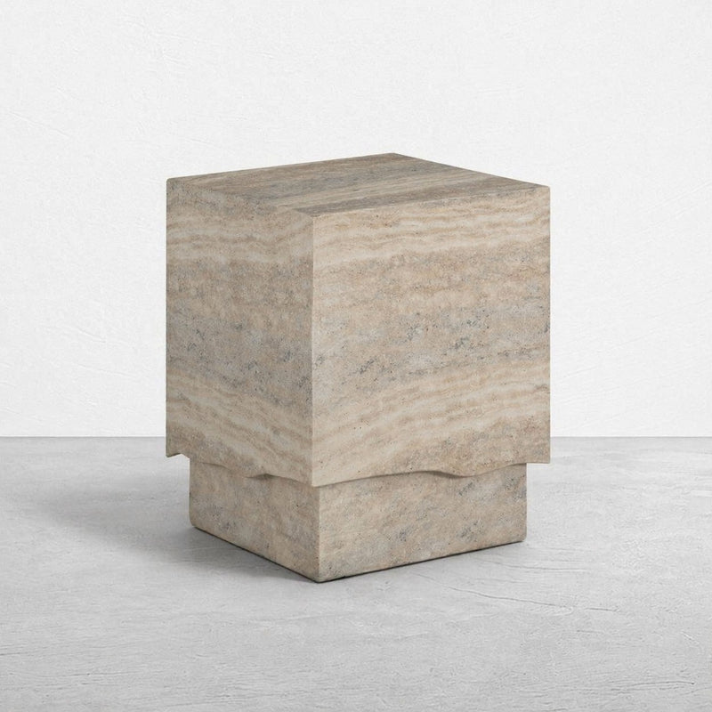 Ridge Cast Stone Side Table