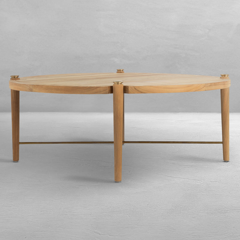 QS Pacifica 48" Round Coffee Table, Natural Teak