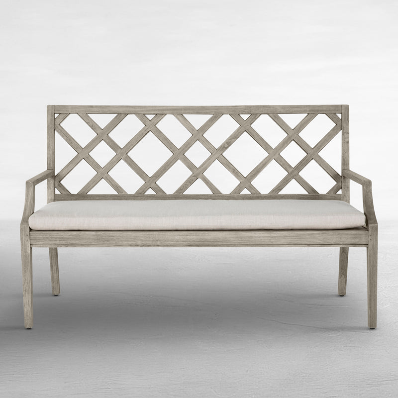 Haley Teak Outdoor Latticework Bench