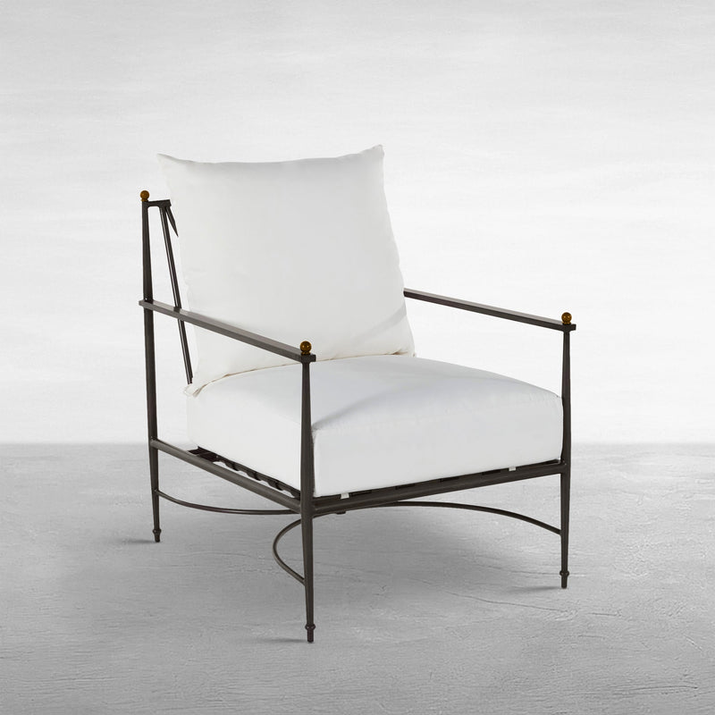 QS Roma Aluminum Lounge, Slate with Linen Snow Cushions