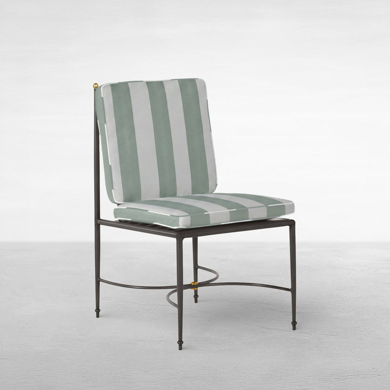 QS Roma Side Chair, Slate Gray-Cabana Stripe Mist