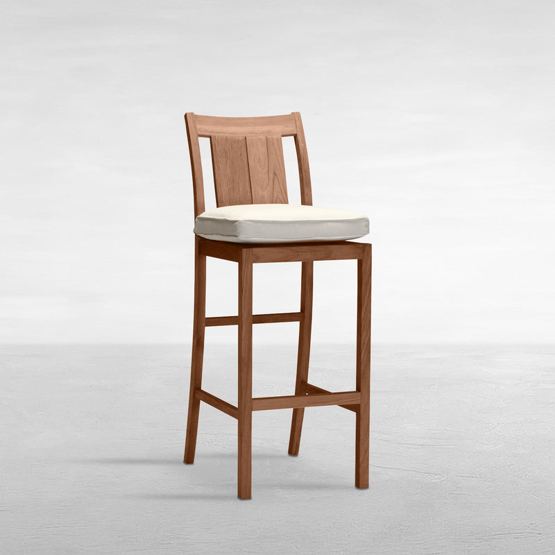 Croquet Teak Outdoor Bar Stool