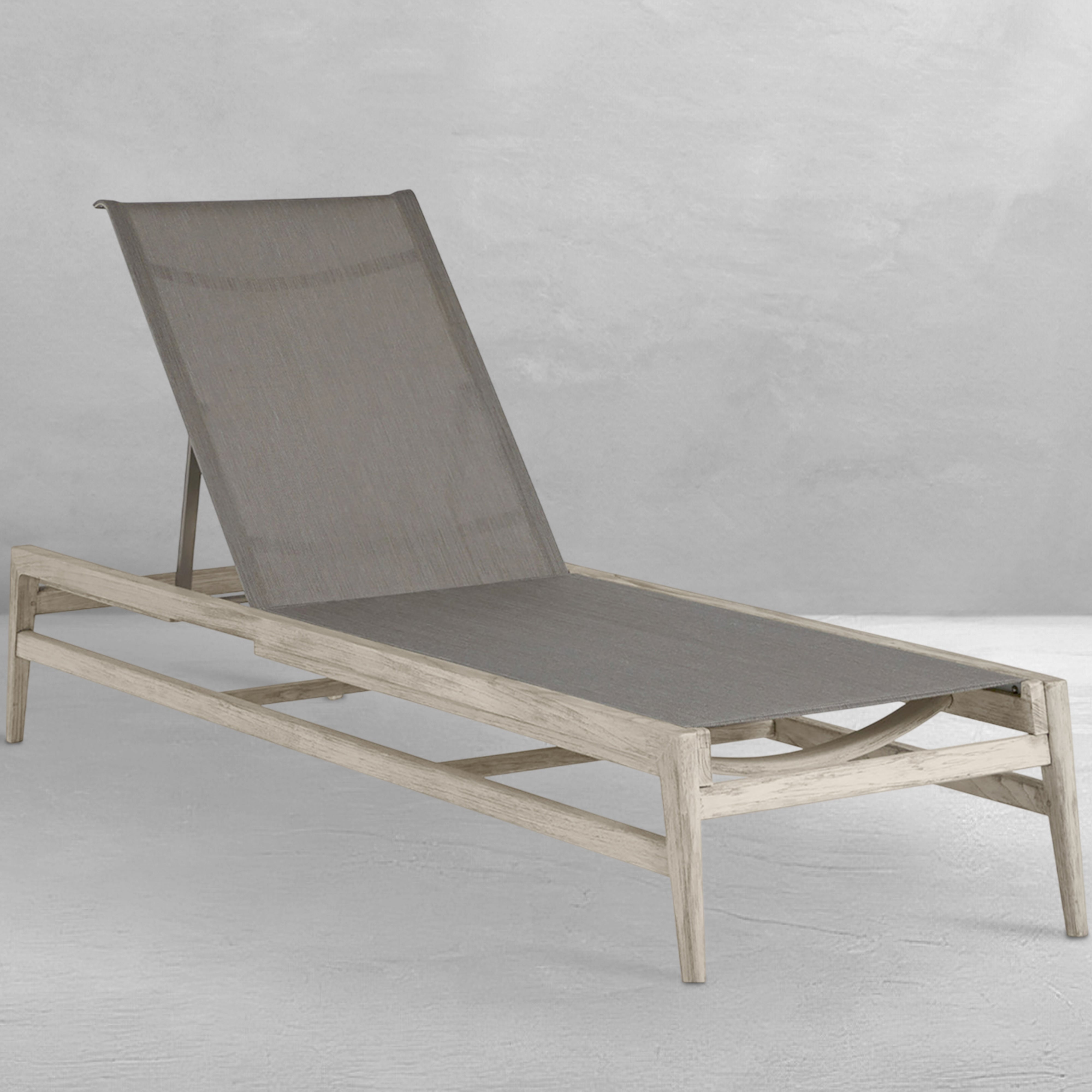 Coast Teak Sling Outdoor Armless Chaise Lounge