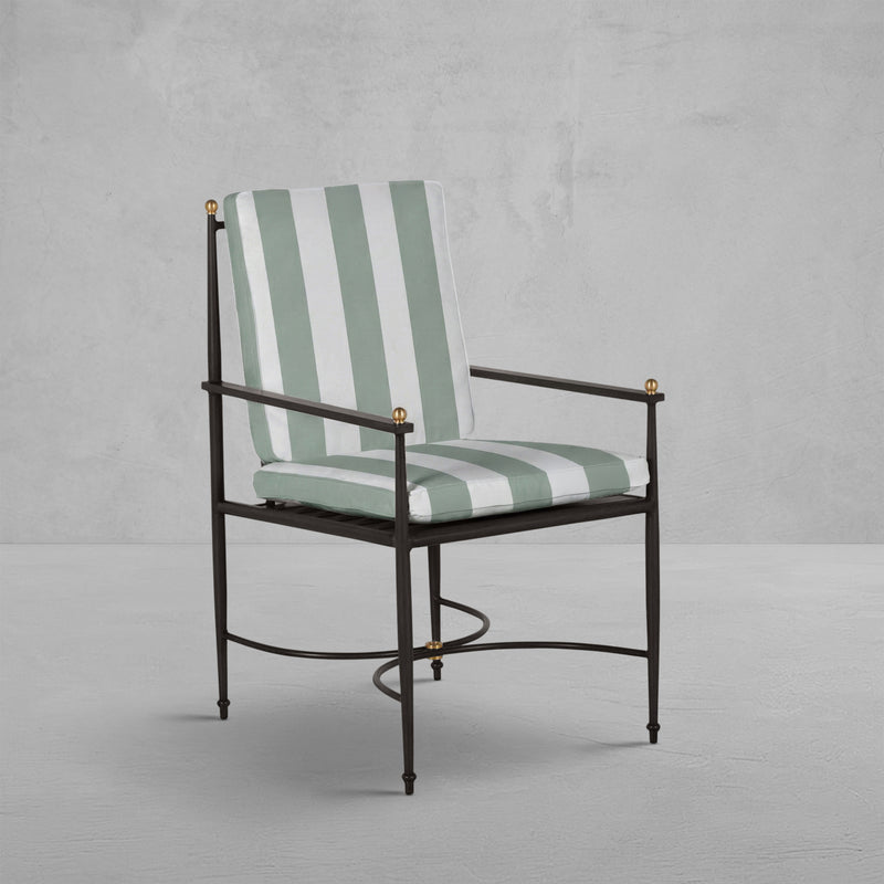 QS Roma Arm Chair, Slate Gray/Cabana Stripe Mist