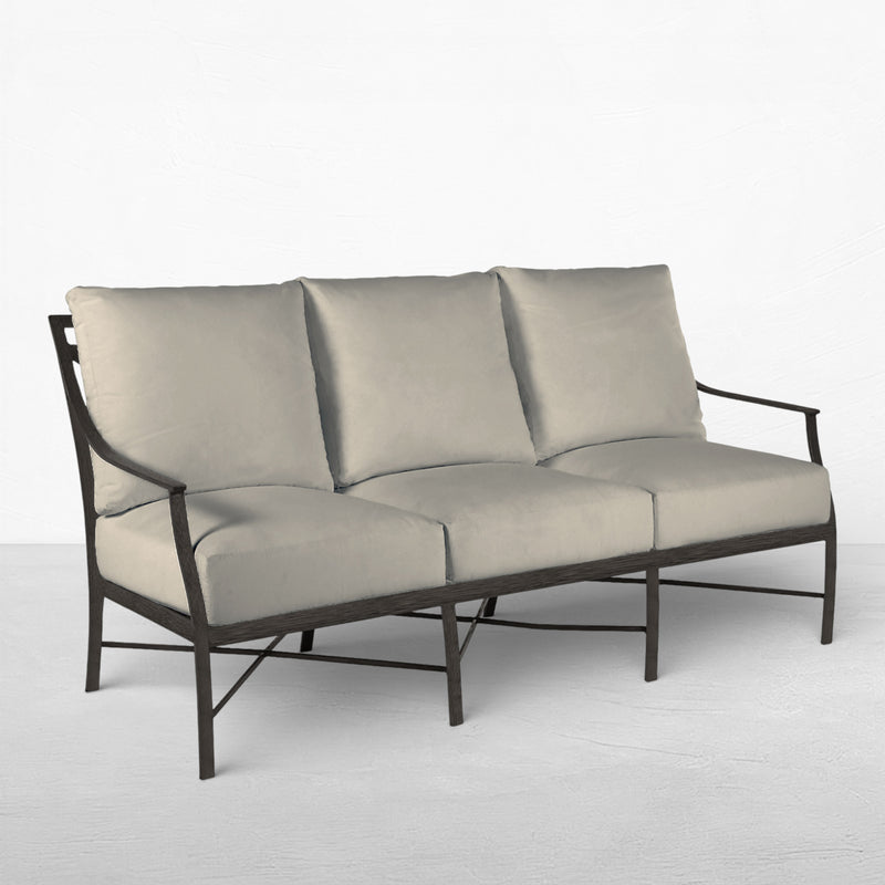 QS Monaco Sofa, Slate Gray-Linen Dove