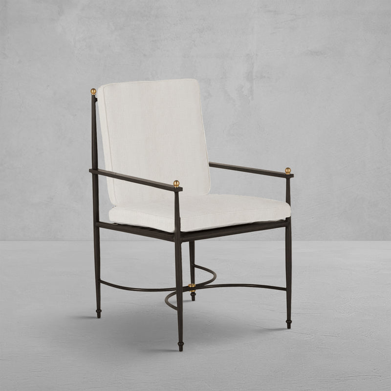 QS Roma Arm Chair, Slate Gray/Bali Pearl