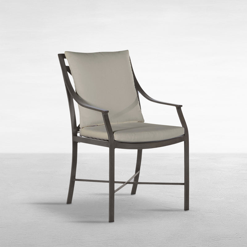 QS Monaco Arm Chair, Slate Gray-Linen Dove