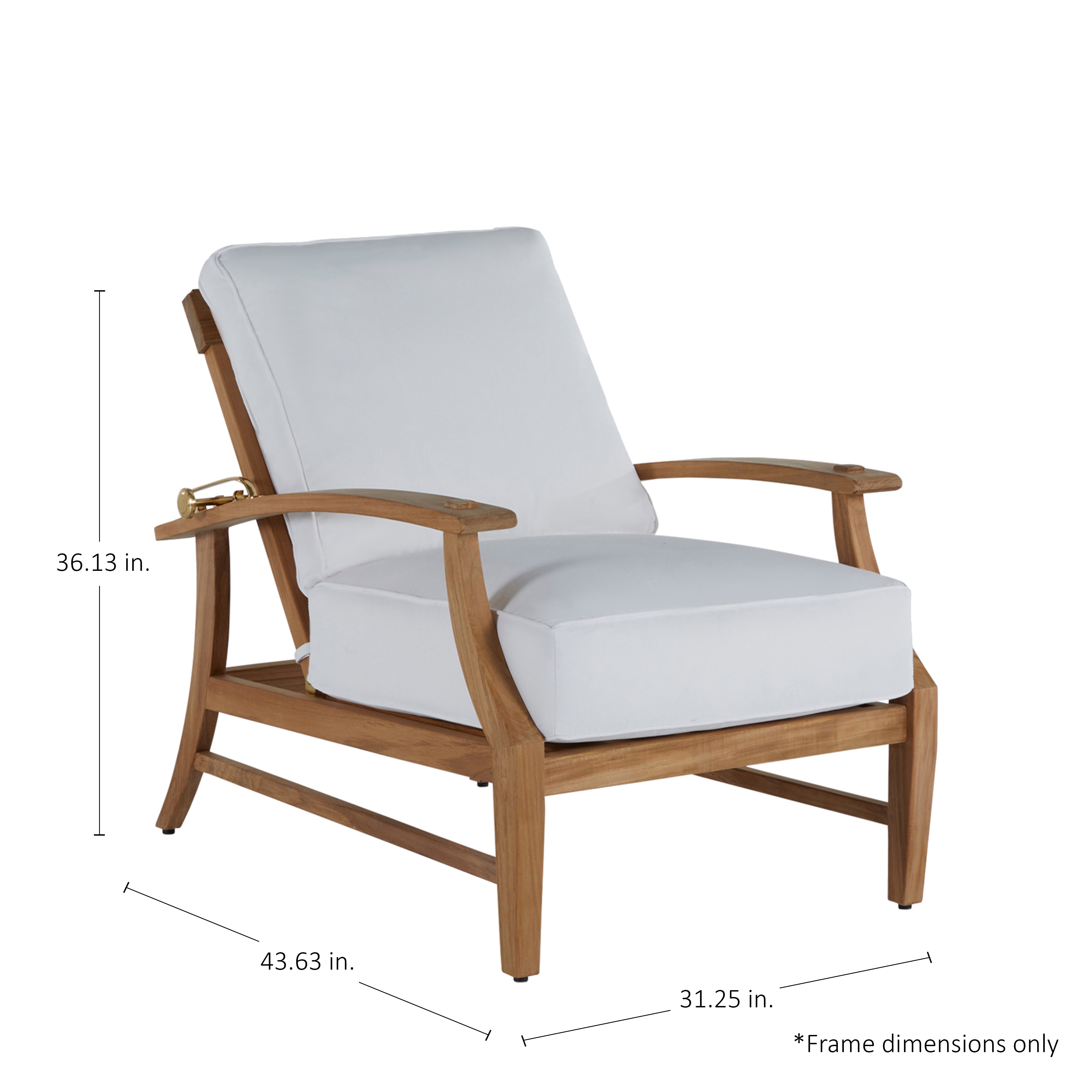 Gabriella White Croquet Teak Recliner - Thumbnail 4