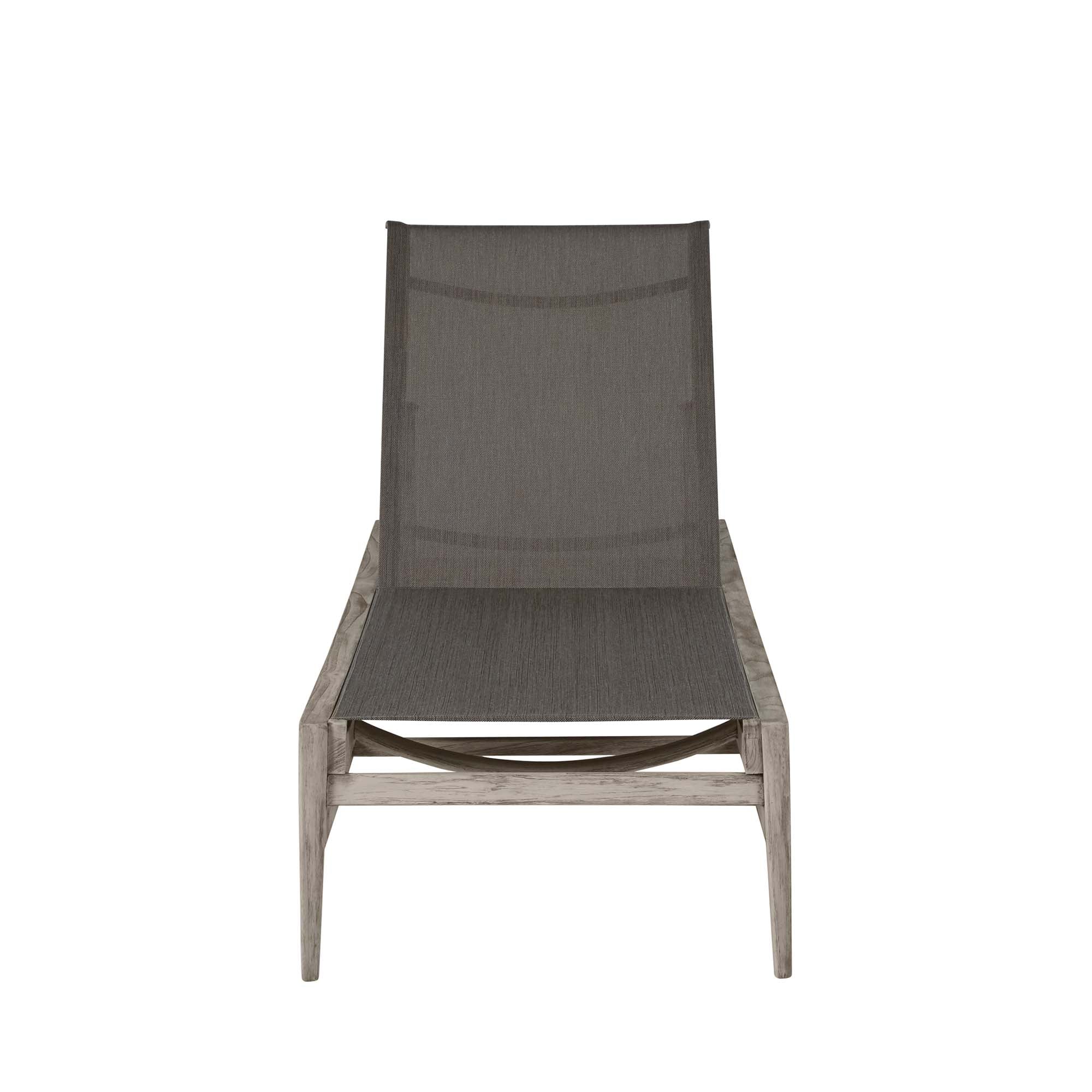 Coast Teak Sling Outdoor Armless Chaise Lounge - Thumbnail 3